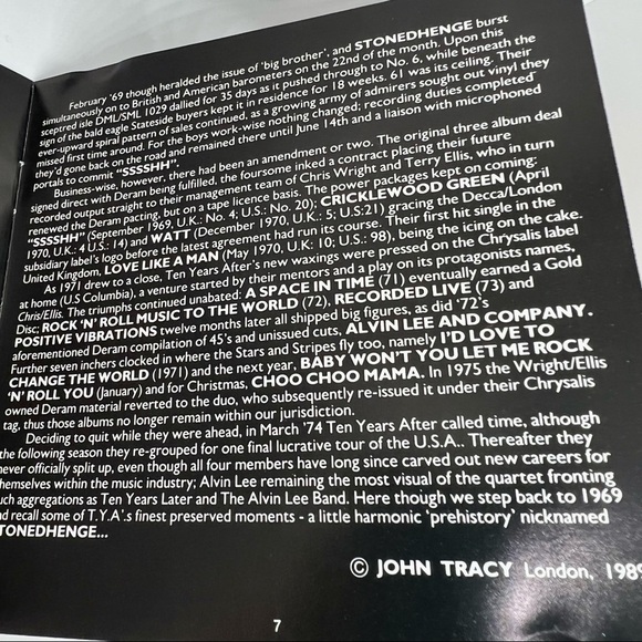 EUC-TEN Years After Stonedhenge (CD, May-1989, Deram (USA) Rare - Picture 10 of 11